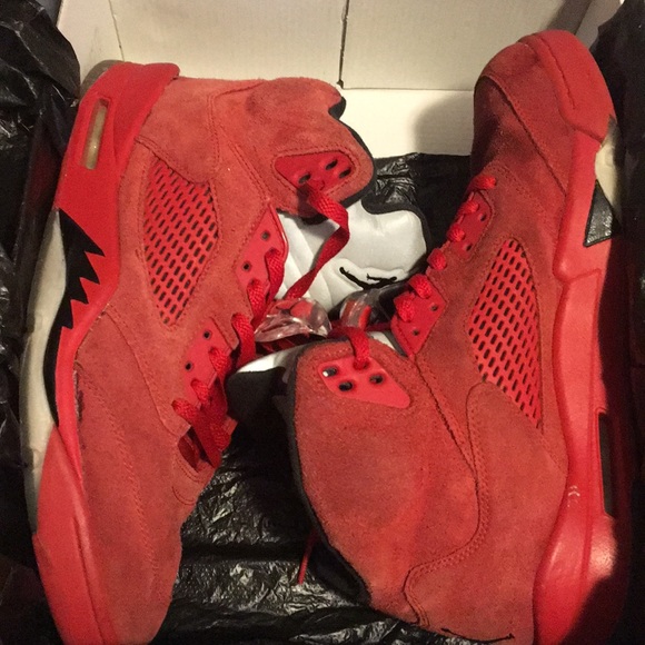 Jordan 5 red suede - Picture 5 of 8